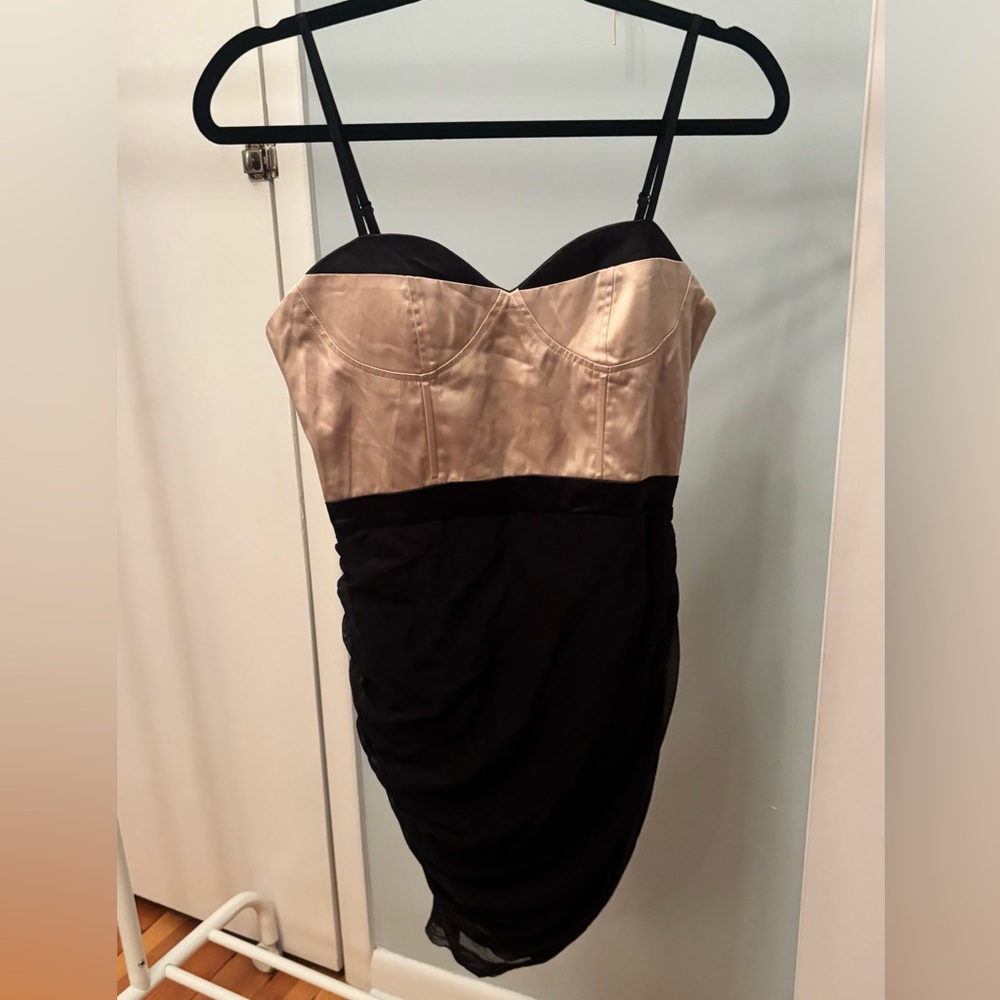 Blaque Label Strapless Black and Cream Dress